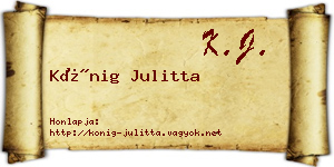 Kőnig Julitta névjegykártya